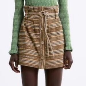 NWT size small Zara jute mini skirt boho festival